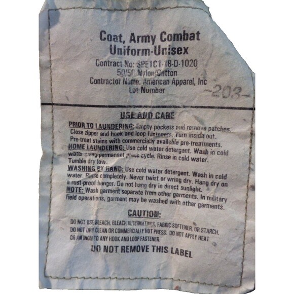 US Army Hot Weather Combat Uniform Medium-Regular Unisex Camo Coat - Picture 5 of 5